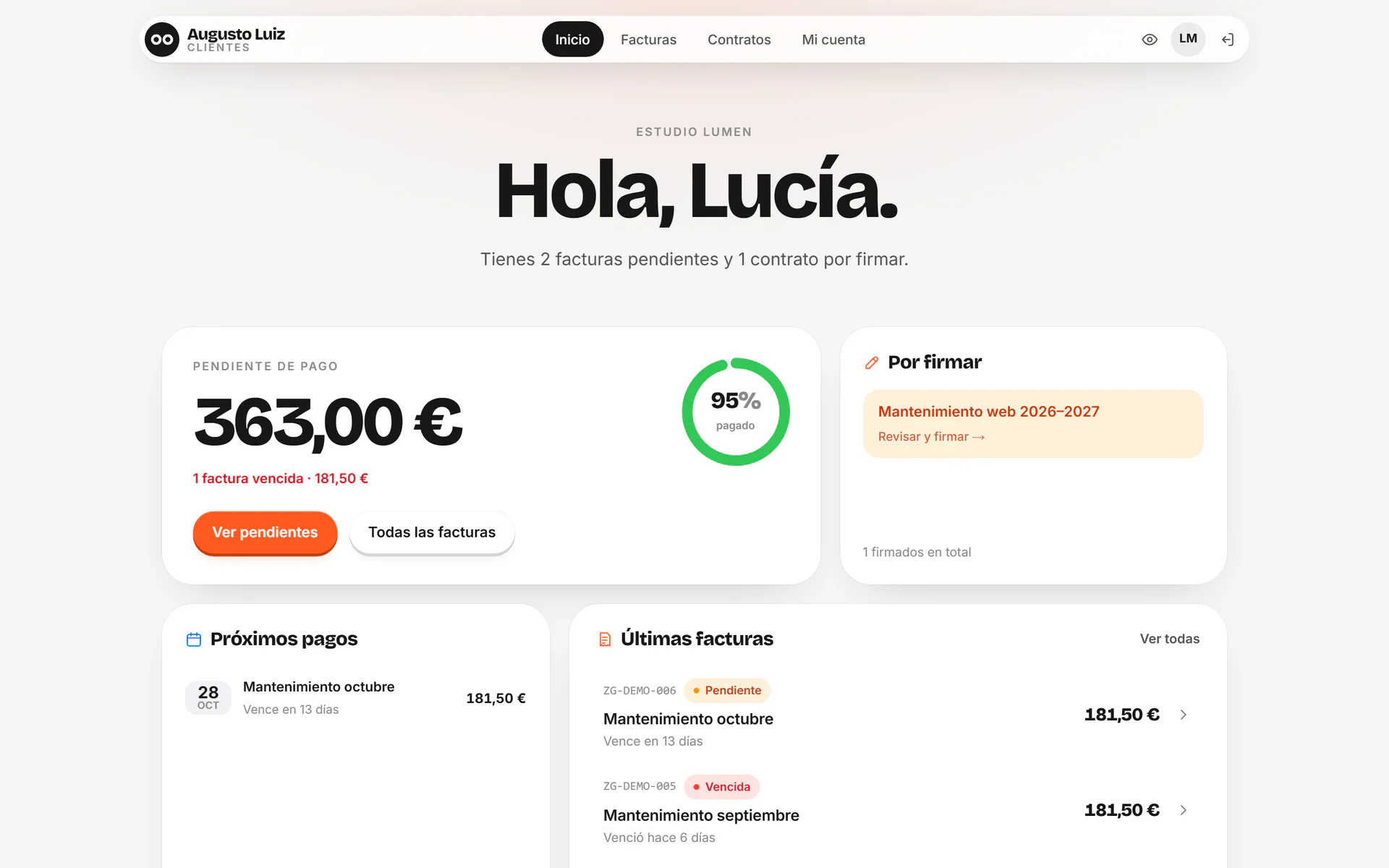 Web de Portal de clientes